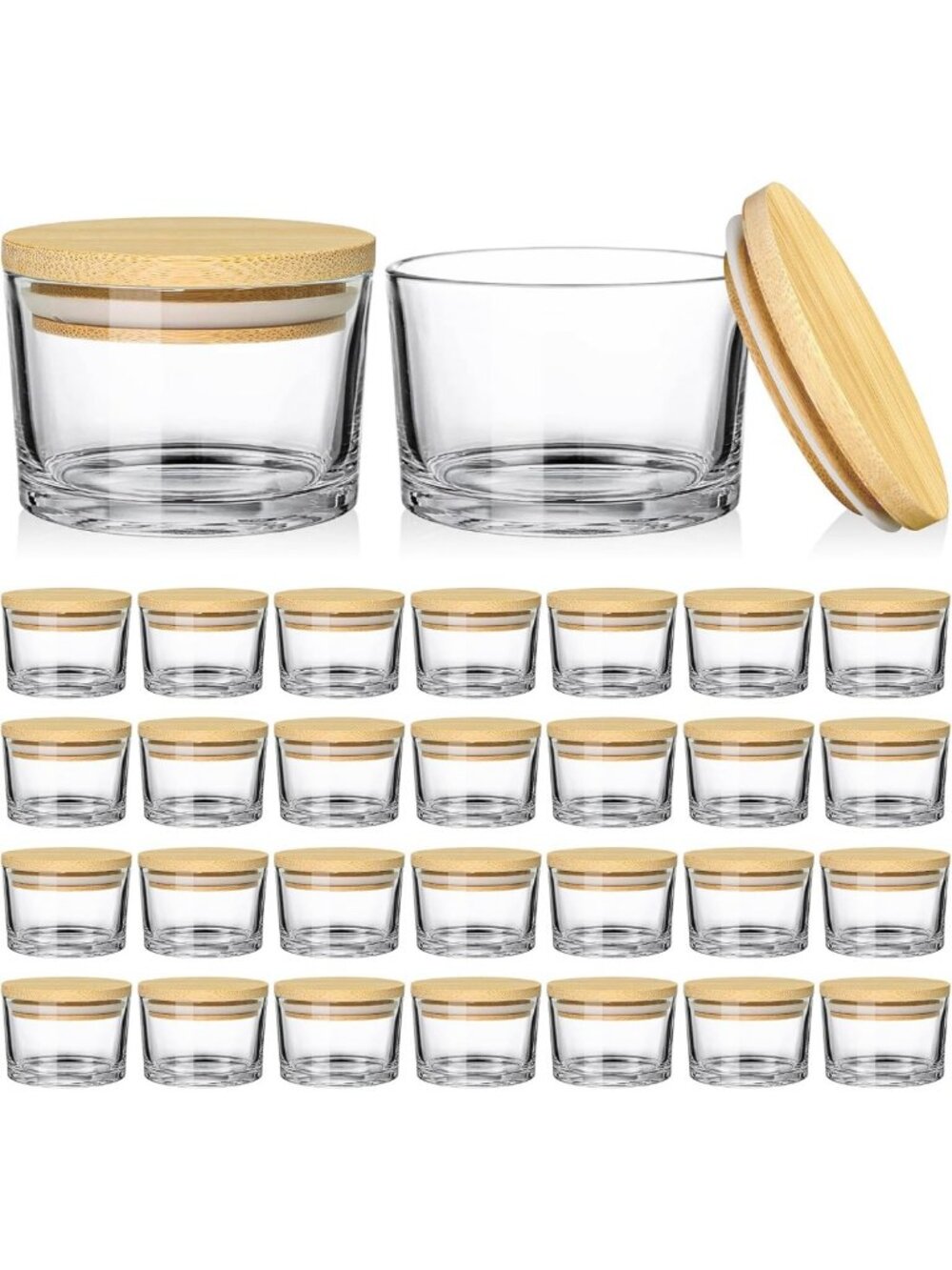 30pcs 4oz Clear Glass Candle Jars with Lids - Perfect for DIY Candle Making